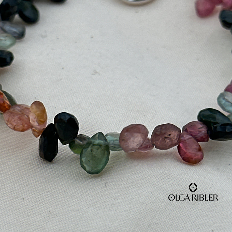 Multiturmalin Armband 6X7 mm
