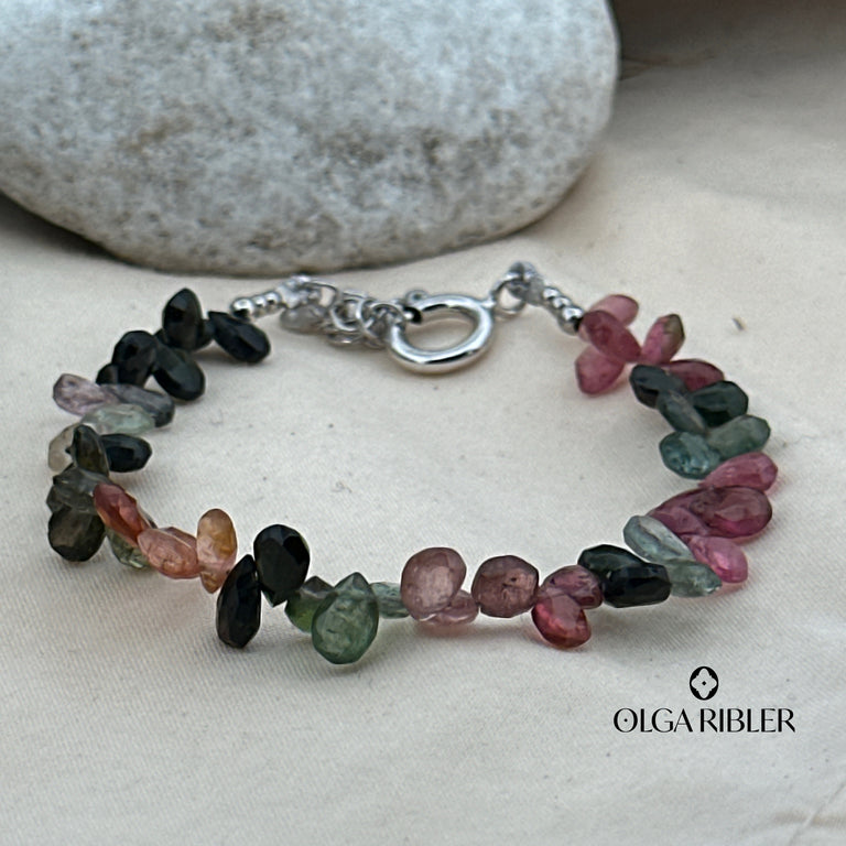 Multiturmalin Armband 6X7 mm