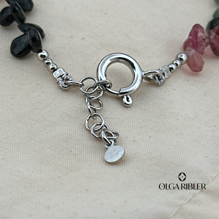 Multiturmalin Armband 6X7 mm