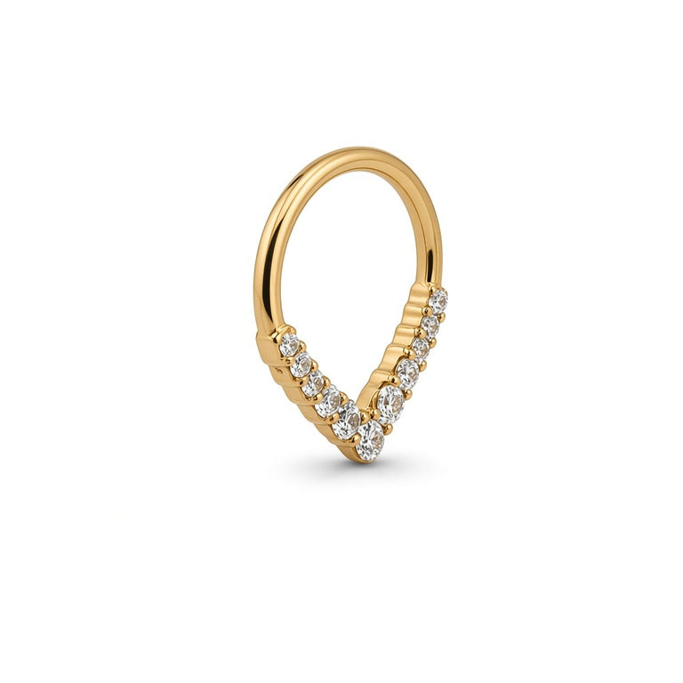 Titan G23 Septum Clicker mit Zirkonia – 1.2 mm / 10 mm