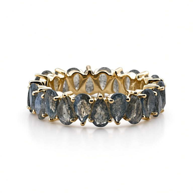 AYAT – Memory Ring mit 3 X 5 mm Labradoriten
