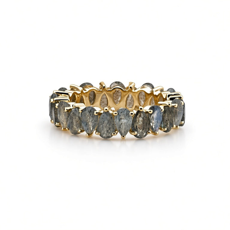 AYAT – Memory Ring mit 3 X 5 mm Labradoriten