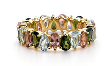 AYAT – Memory Ring mit 3 X 5 mm Blautopas und Turmalinen
