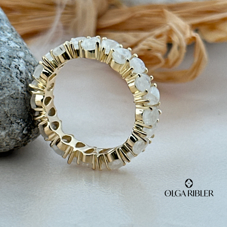 AYAT – Memory Ring mit 3 X 5 mm Mondsteinen
