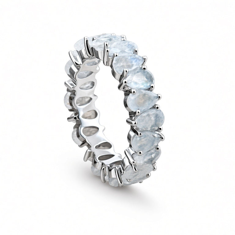 AYAT – Memory Ring mit 3 X 5 mm Mondsteinen