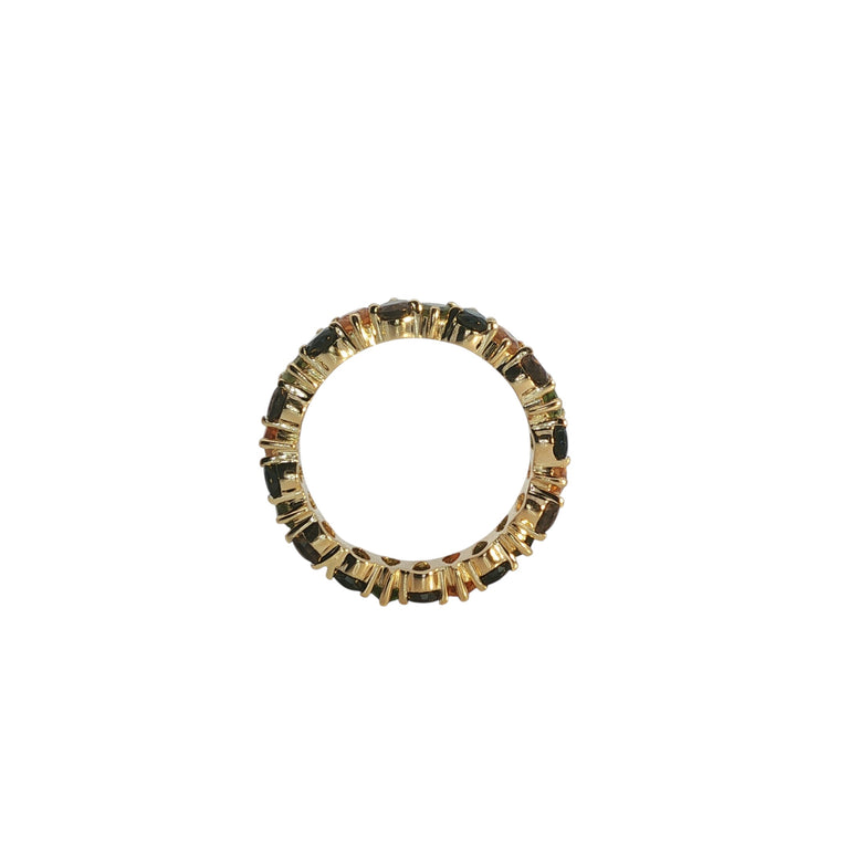 AYAT – Memory Ring mit 3 X 5 mm Rauchquarz und Turmalinen