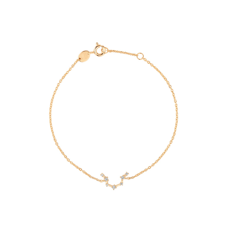 Sternzeichen Armband Wassermann Aquarius Silber 18k gelbvergoldet