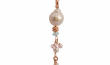 Ypsilon Halskette mit Barockperle und Turmalin-Charms
