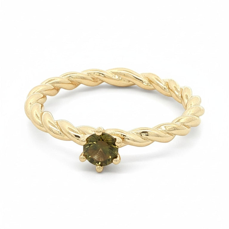 Ring TWIST mit grünem Turmalin