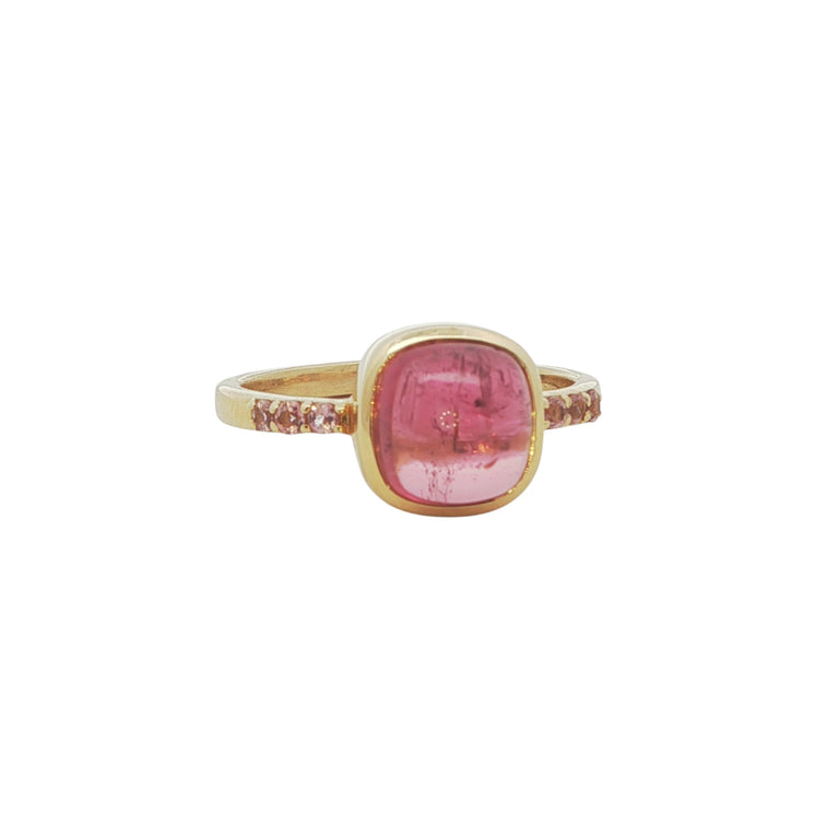 Unikate Ring  18 Karat Gold mit Rosaturmalin
