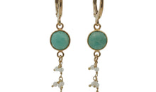 Creolen mit Amazonite und Mondsteinen