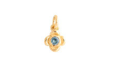 Anhänger  FLOWERS mit Blau Turmalin 9k Gold