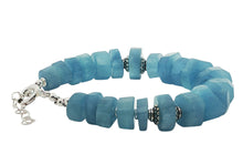 Aquamarin Armband Unikat – Edelstein Armkette aus Silber