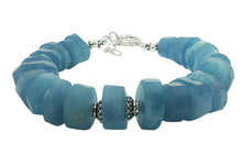 Aquamarin Armband Unikat – Edelstein Armkette aus Silber