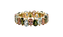 AYAT – Memory Ring mit 3 X 5 mm Blautopas und Turmalinen