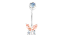 Bauch Piercing SCHMETTERLING  Rosaturmalin