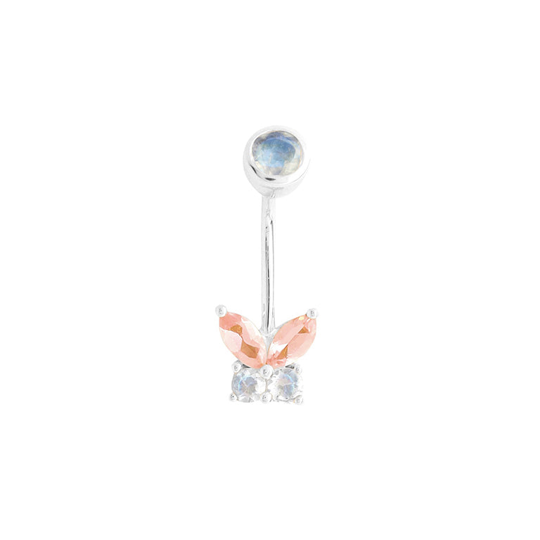 Bauch Piercing SCHMETTERLING  Rosaturmalin
