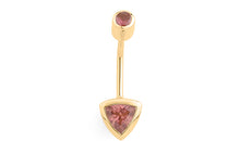 Bauch Piercing TRIANGLE Rosaturmalin