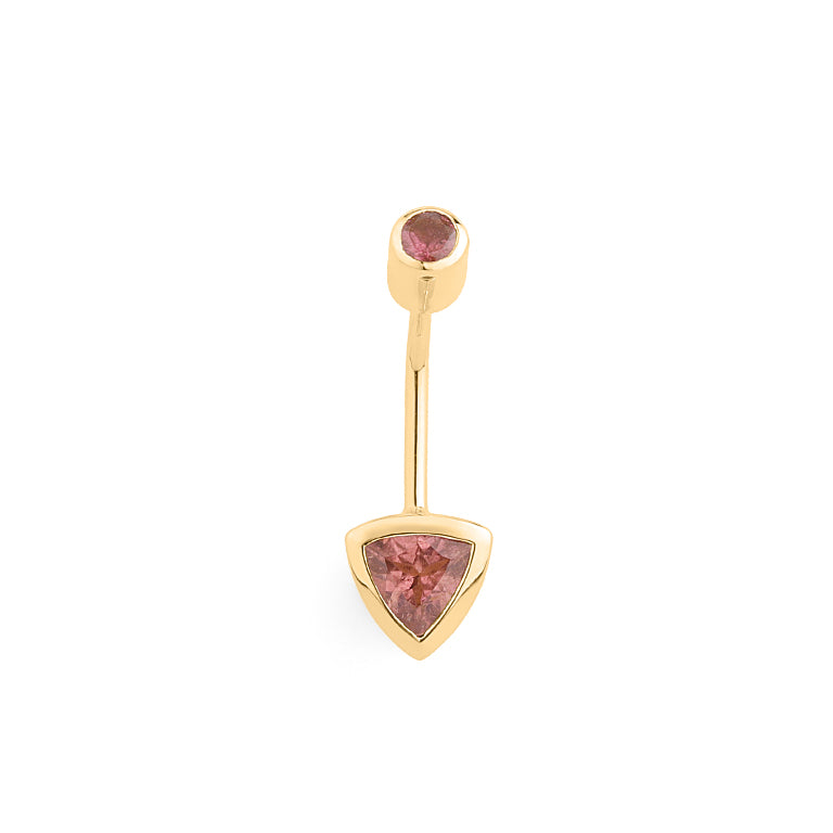 Bauch Piercing TRIANGLE Rosaturmalin