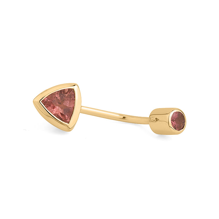 Bauch Piercing TRIANGLE Rosaturmalin