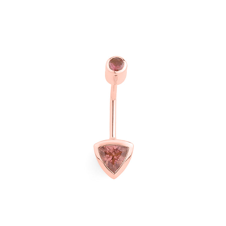 Bauch Piercing TRIANGLE Rosaturmalin