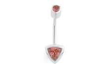 Bauch Piercing TRIANGLE Rosaturmalin