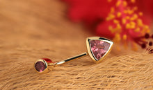 Bauch Piercing TRIANGLE Rosaturmalin