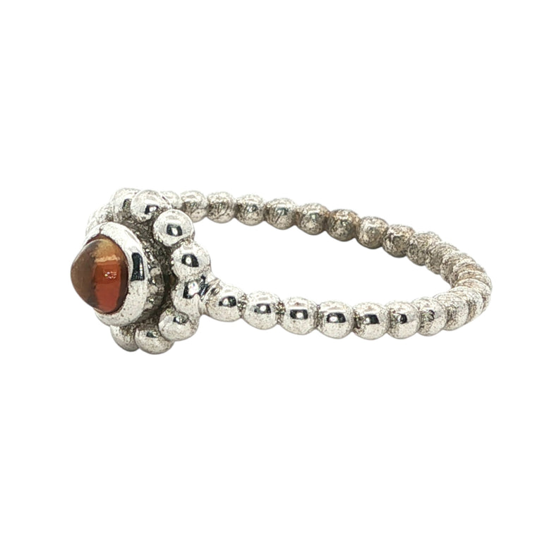 Sterling Silber Unikat Ring mit gelben Turmalin Ringgrösse 56