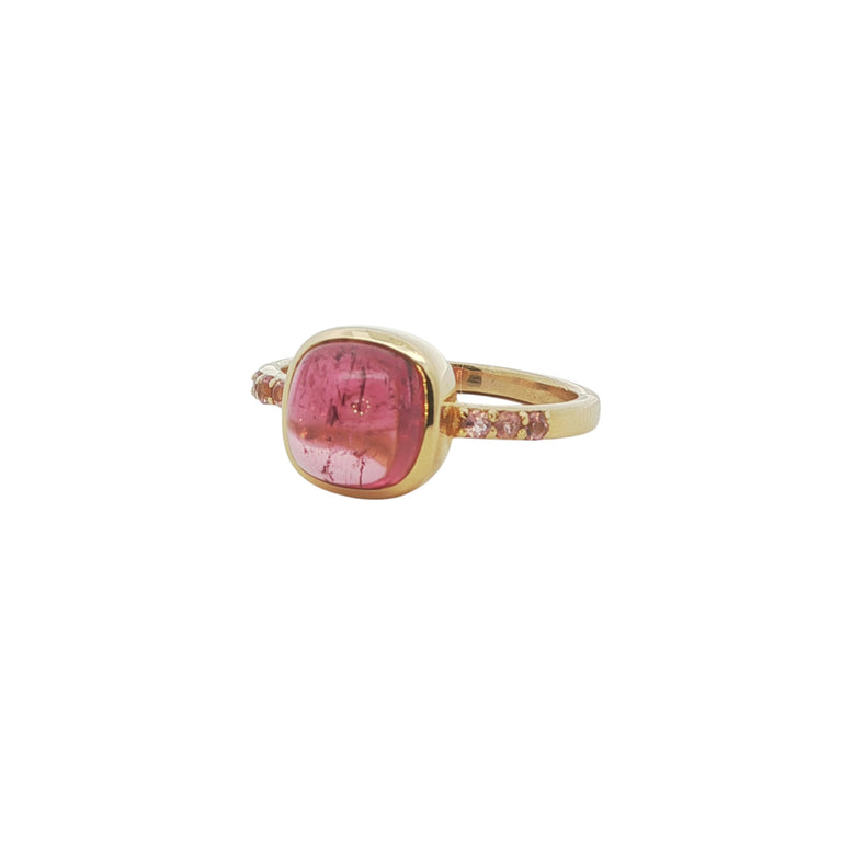 Unikate Ring  18 Karat Gold mit Rosaturmalin