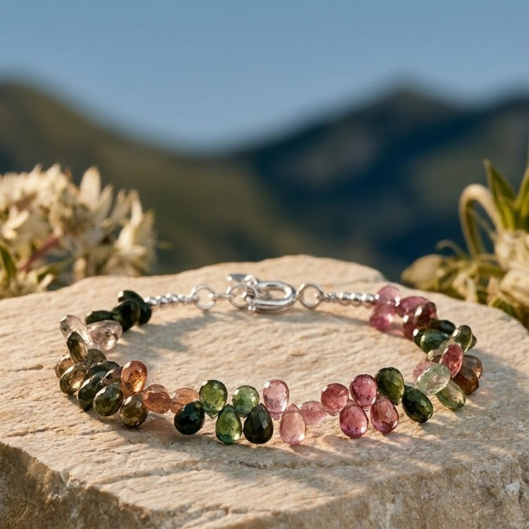 Multiturmalin Armband 6X7 mm