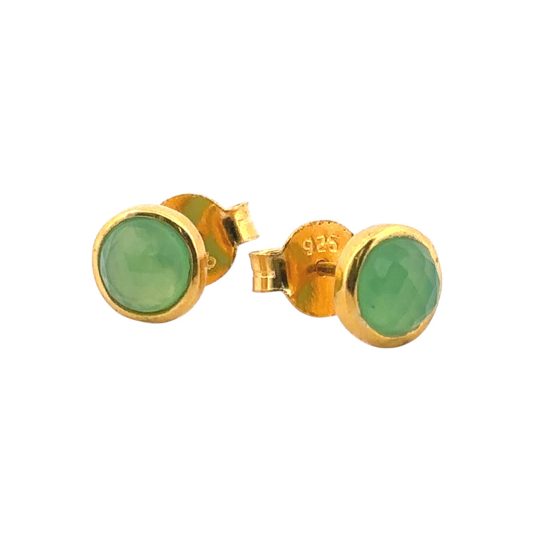 Chrysopras Ohrstecker 6 mm