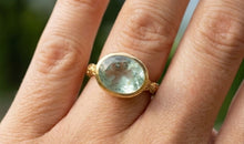 Aquamarine Ring Oval 8 X 10 mm – Floral