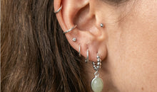 Creolen Bubble 14mm mit Prehnit
