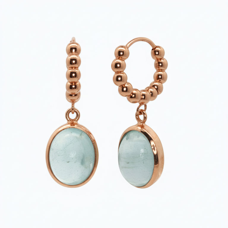 Creolen Bubble 14mm Aquamarin