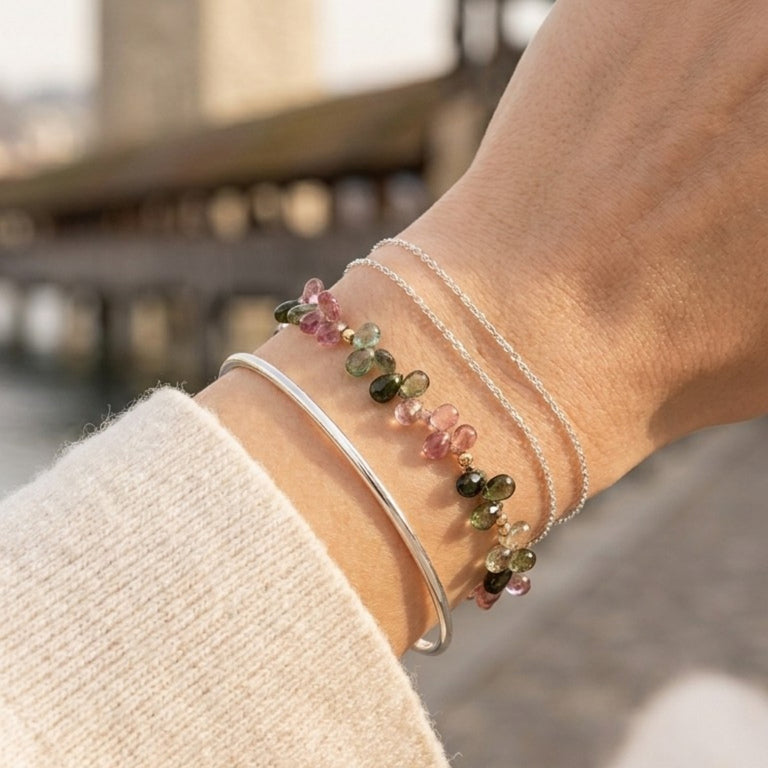 Multiturmalin Armband 6X7 mm