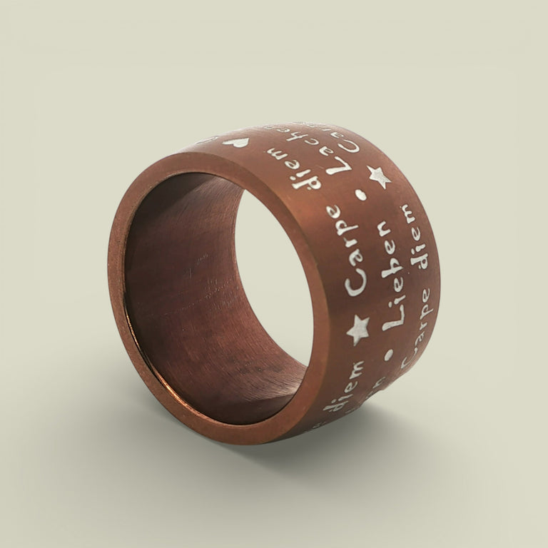 CARPE DIEM  Edelstahl Ring Grösse 56