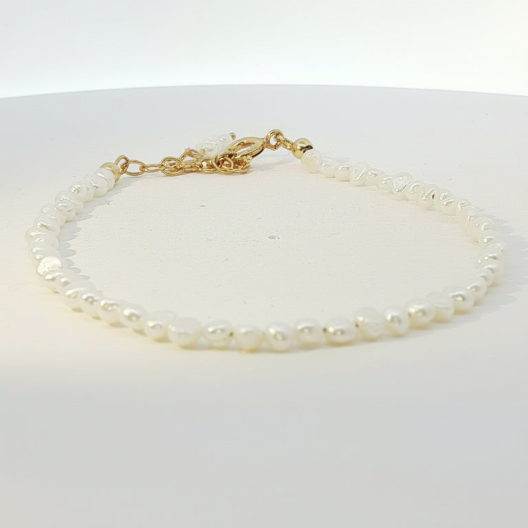 Barockes Perlenarmband | Süsswasserperlen 3–4 mm