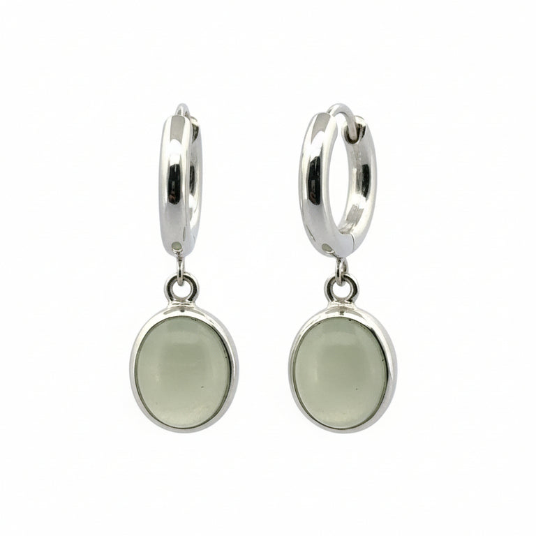 Creolen KAYLA 14 mm mit Prehnite