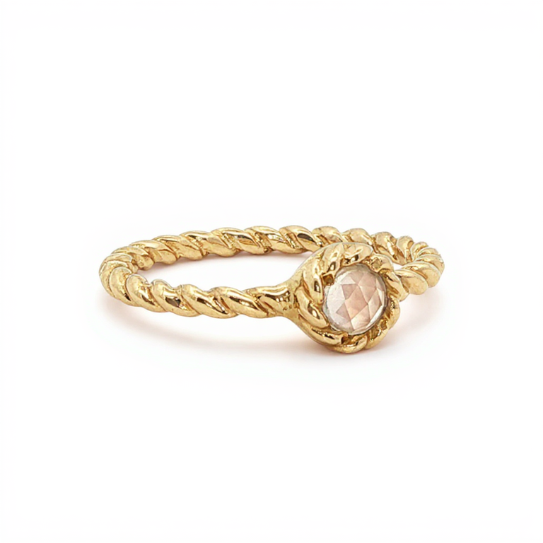 Ring Twist mit Rosenquarz