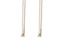 18 Karat Gold Kettenohrringe mit grauem Tropfen-Diamant