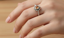 Sterling Silber Unikat Ring mit gelben Turmalin Ringgrösse 56
