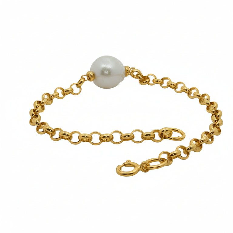 Silberarmband mit Barockperle 11–12 mm | Boho Armband 925 Silber