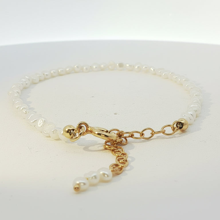 Barockes Perlenarmband | Süsswasserperlen 3–4 mm