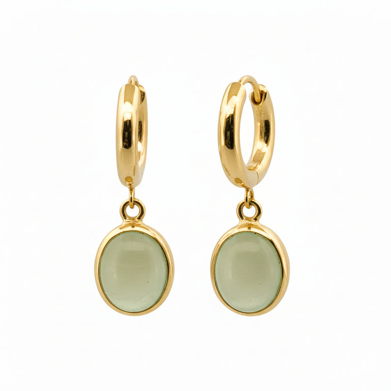 Creolen KAYLA 14 mm mit Prehnite