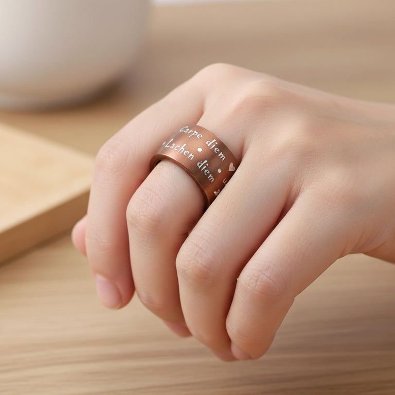 CARPE DIEM  Edelstahl Ring Grösse 56