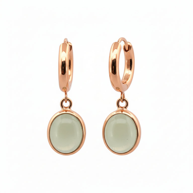 Creolen KAYLA 14 mm mit Prehnite