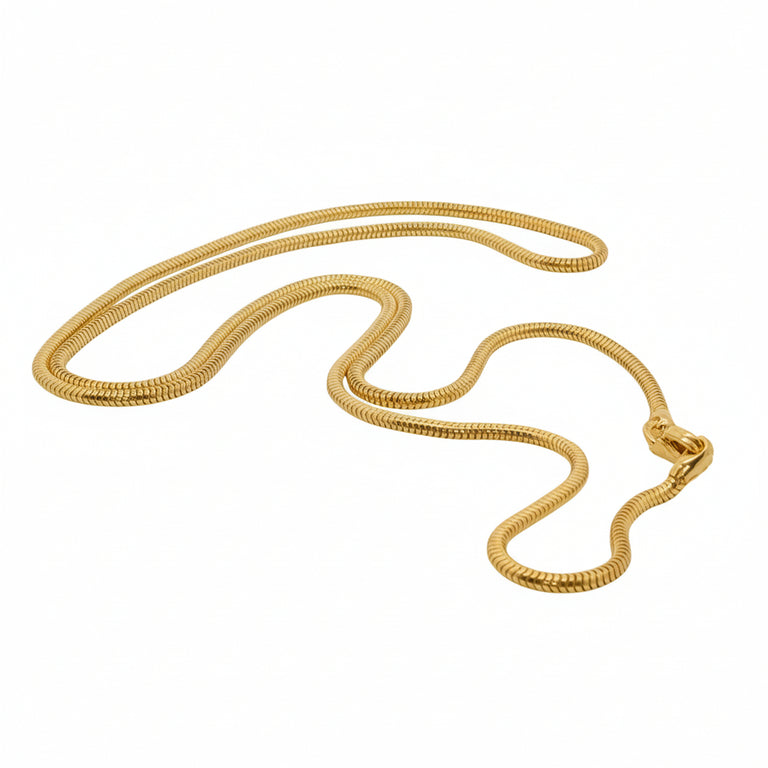 Schlangenkette 50 cm aus 925 Silber – Weiche Kette 1,8 mm | Vergoldet