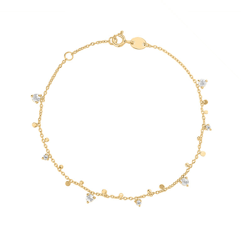Armband DOREEN 18k gelb Gold Mondstein , Diamanten