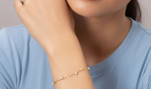 Armband DOREEN 18k gelb Gold Mondstein , Diamanten