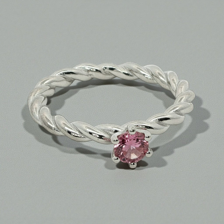Ring TWIST mit rosa Turmalin